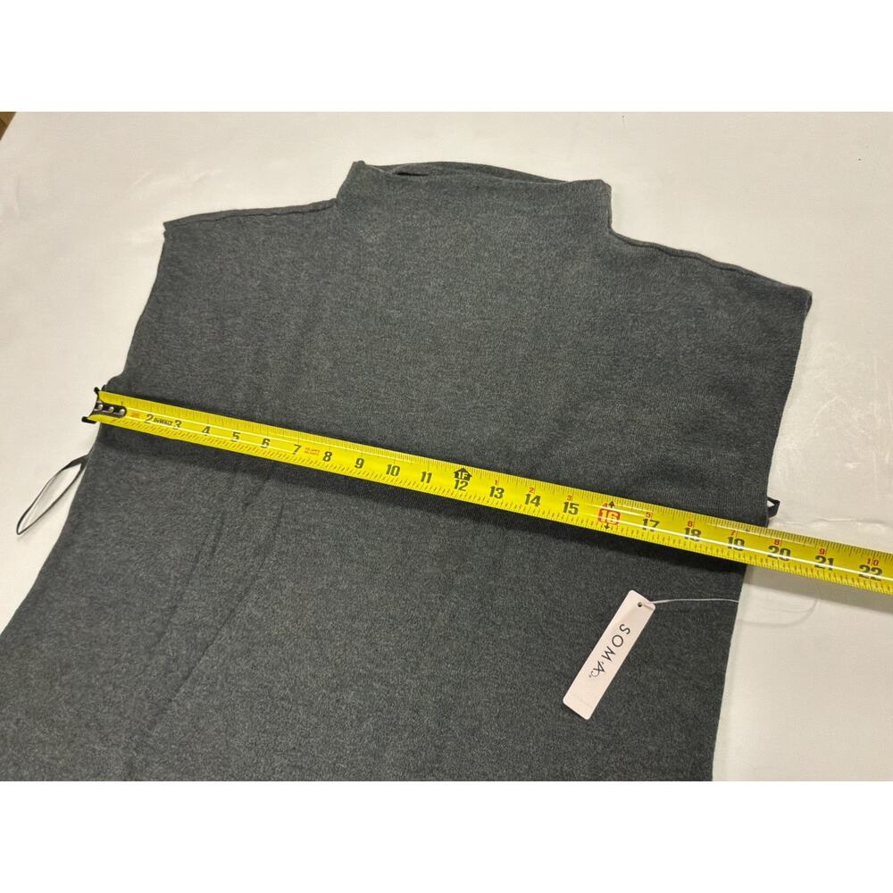 Soma Recycled Yarn Funnel Neck Midi Sweater Dress Women's L Heather Quartz Gray - Picture 8 of 8